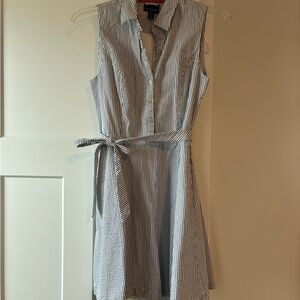 Cynthia Rowley Blue and White Striped Mini Dress